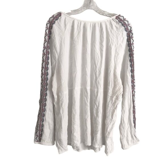 Old Navy Women's Peasant Blouse Size XXL Embroidered Geometric Boho 100% Rayon - Picture 2 of 9